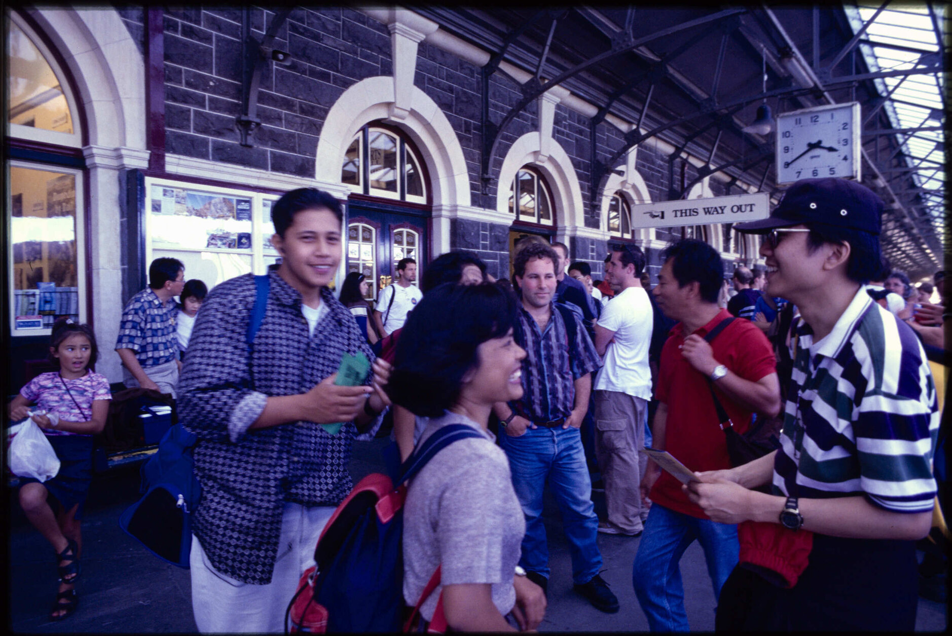People on platform at Dunedin Railway Station