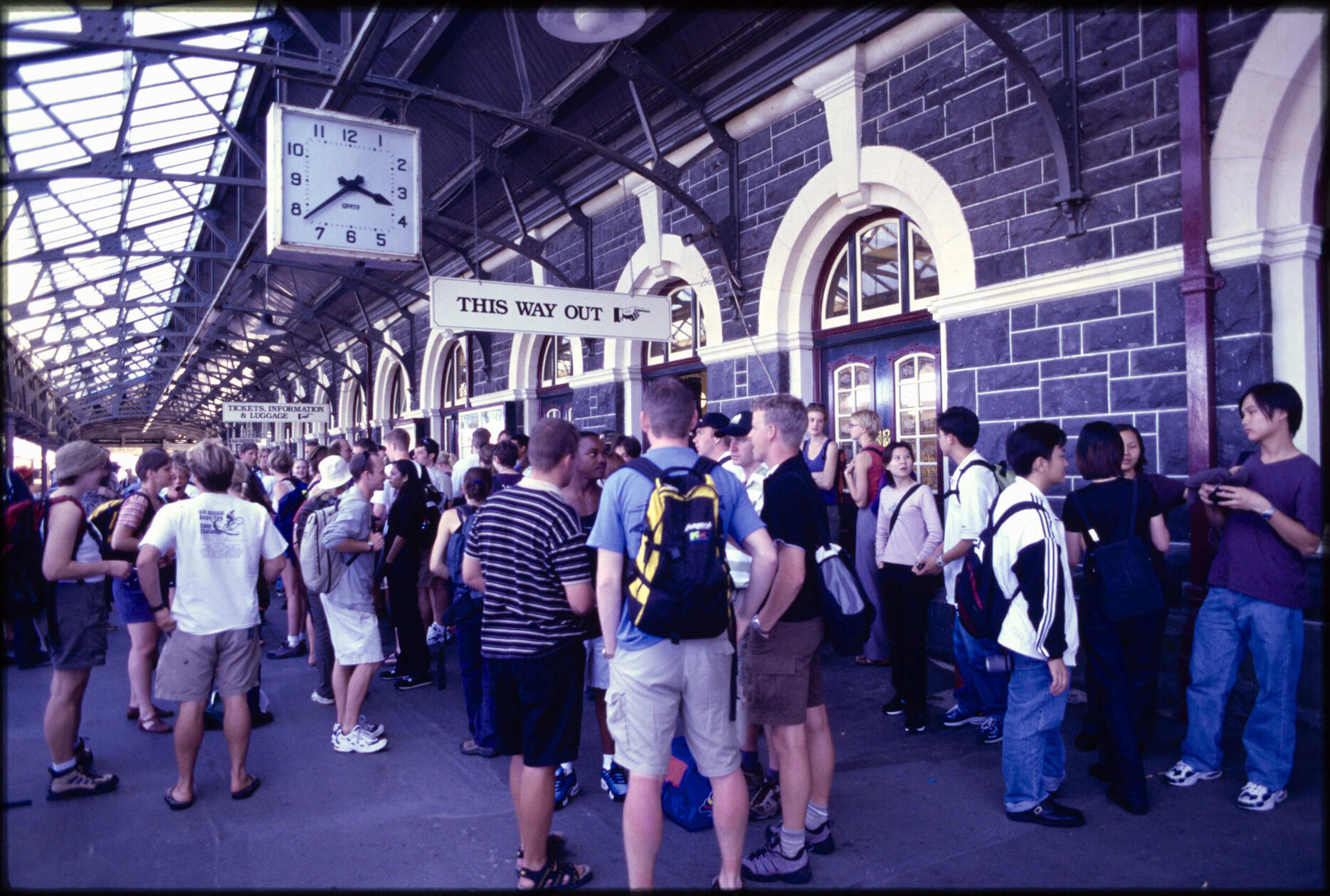 People on platform at Dunedin Railway Station