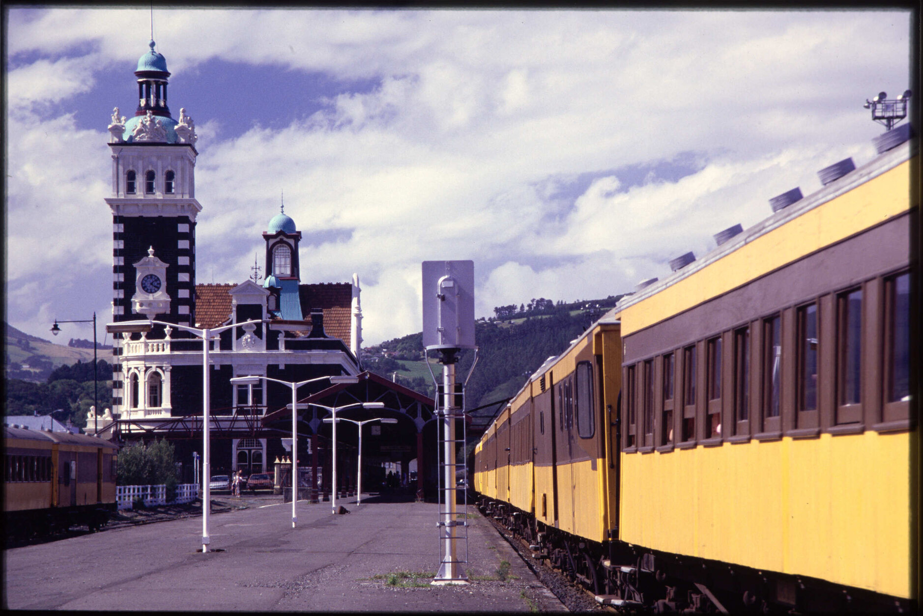 Dunedin Railway Station and Taieri Gorge Excursion Train, from platform