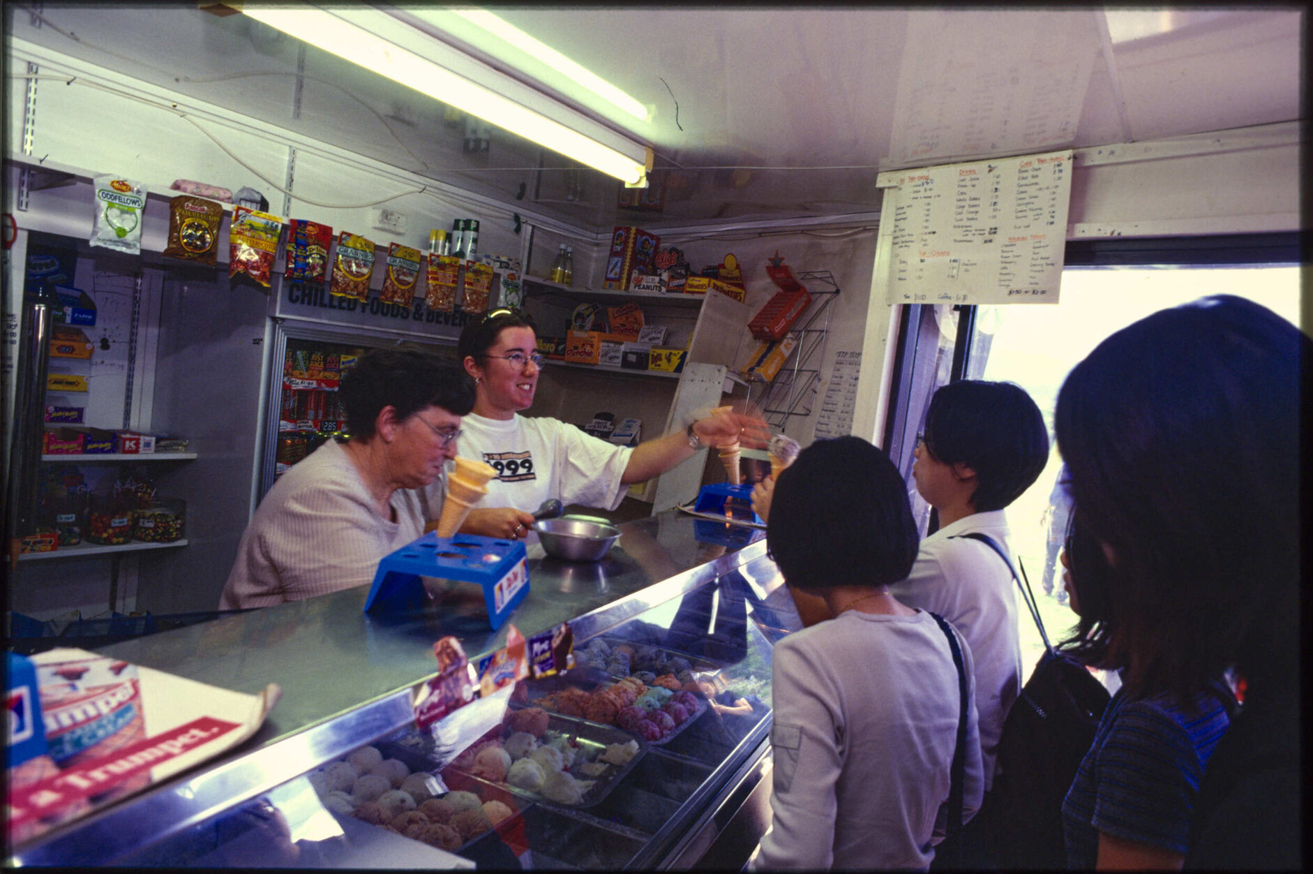 Serving ice creams at Kings Dairy, Castle Street