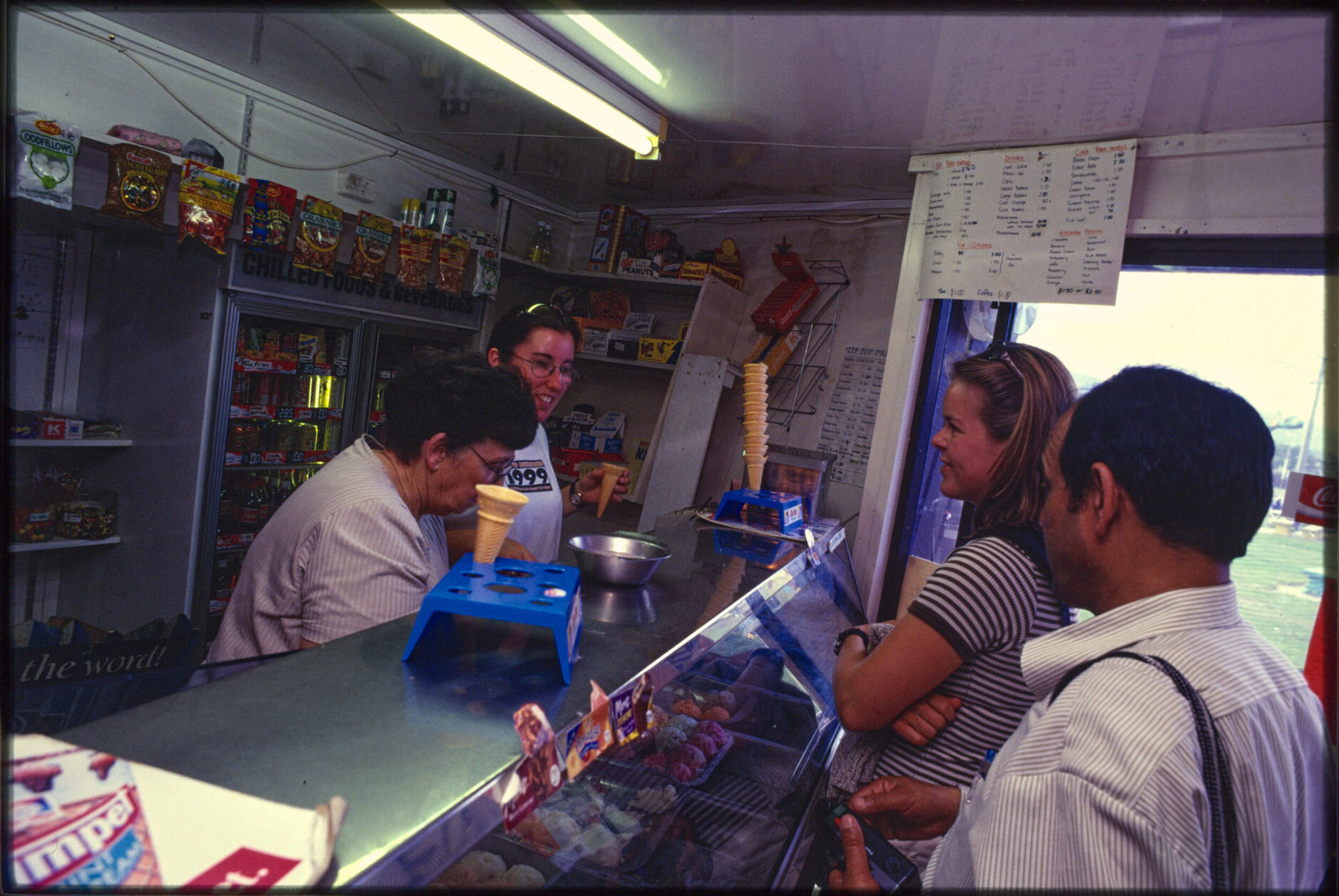 Serving ice creams at Kings Dairy, Castle Street