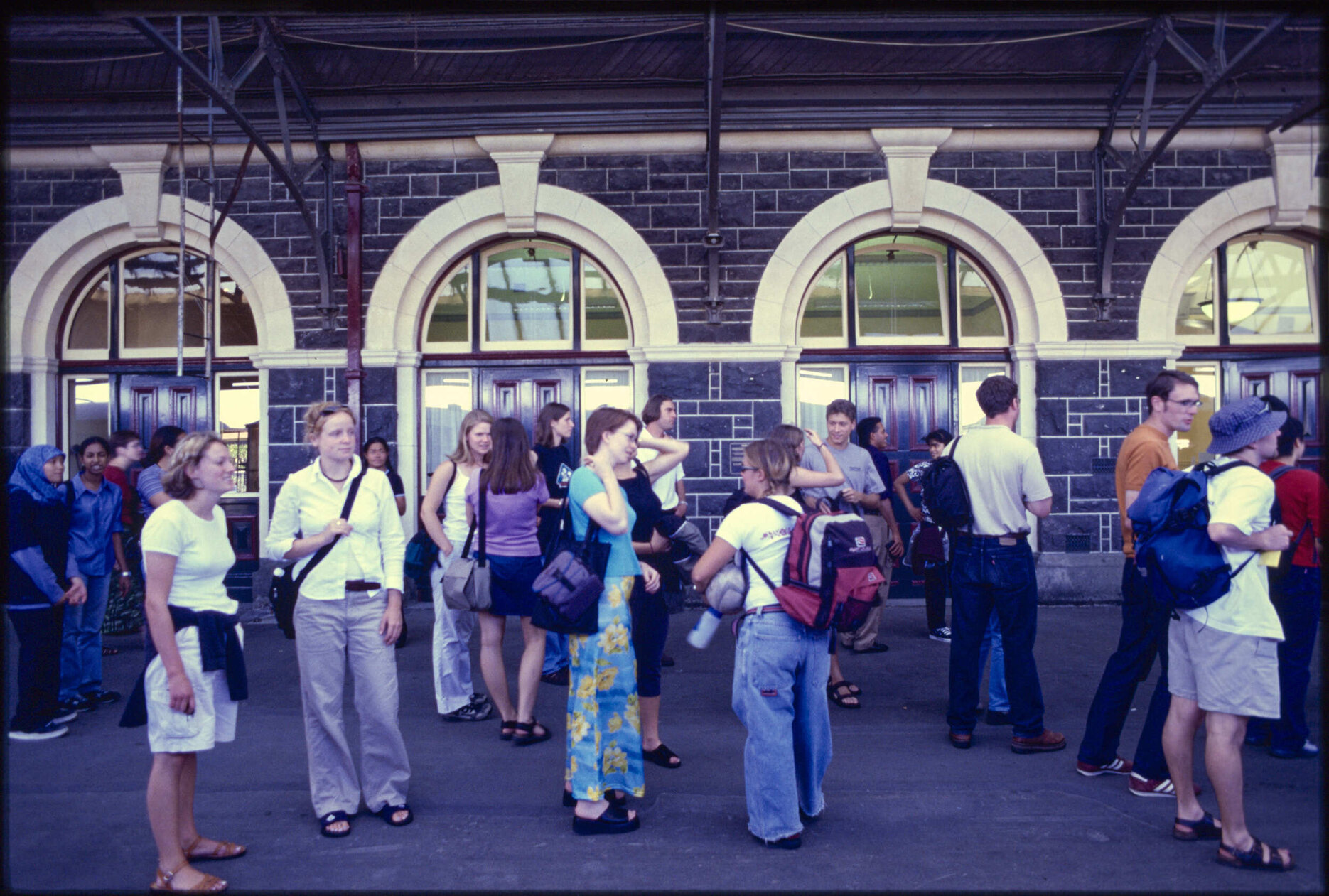 People on platform at Dunedin Railway Station