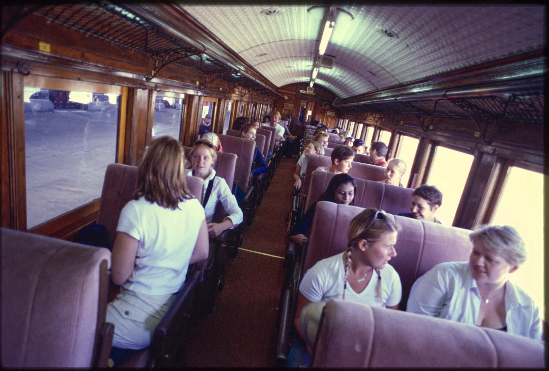 Passengers in carriage on Taieri Gorge Excursion Train