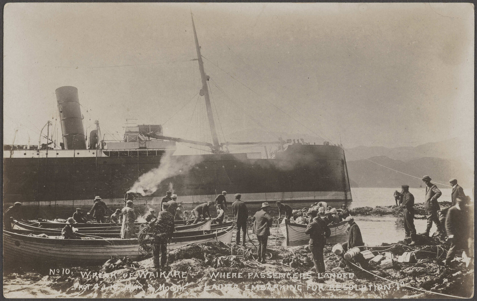 Wreck of the "Waikare": Where passengers landed