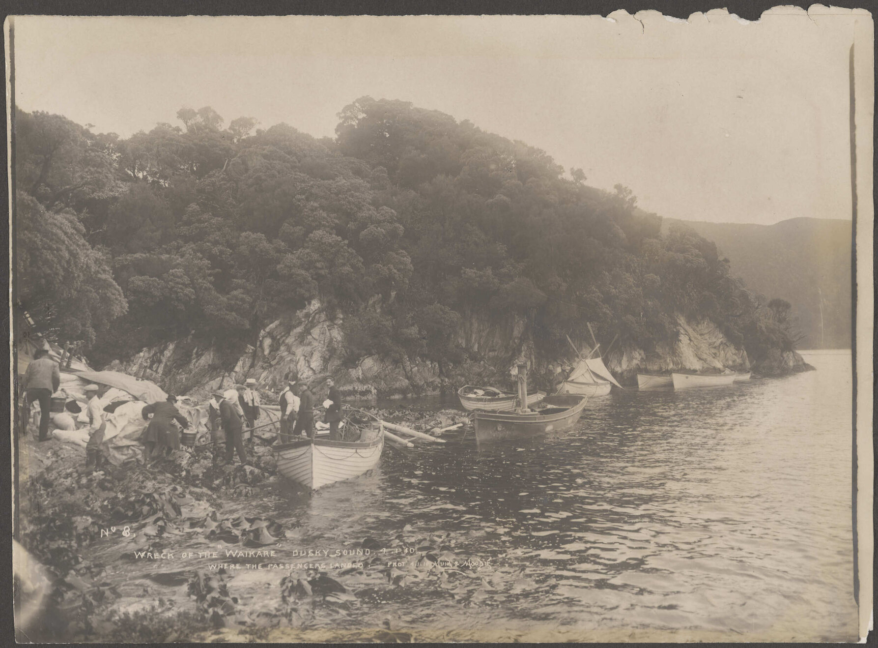 Wreck of the "Waikare", Dusky Sound: Where the passengers landed