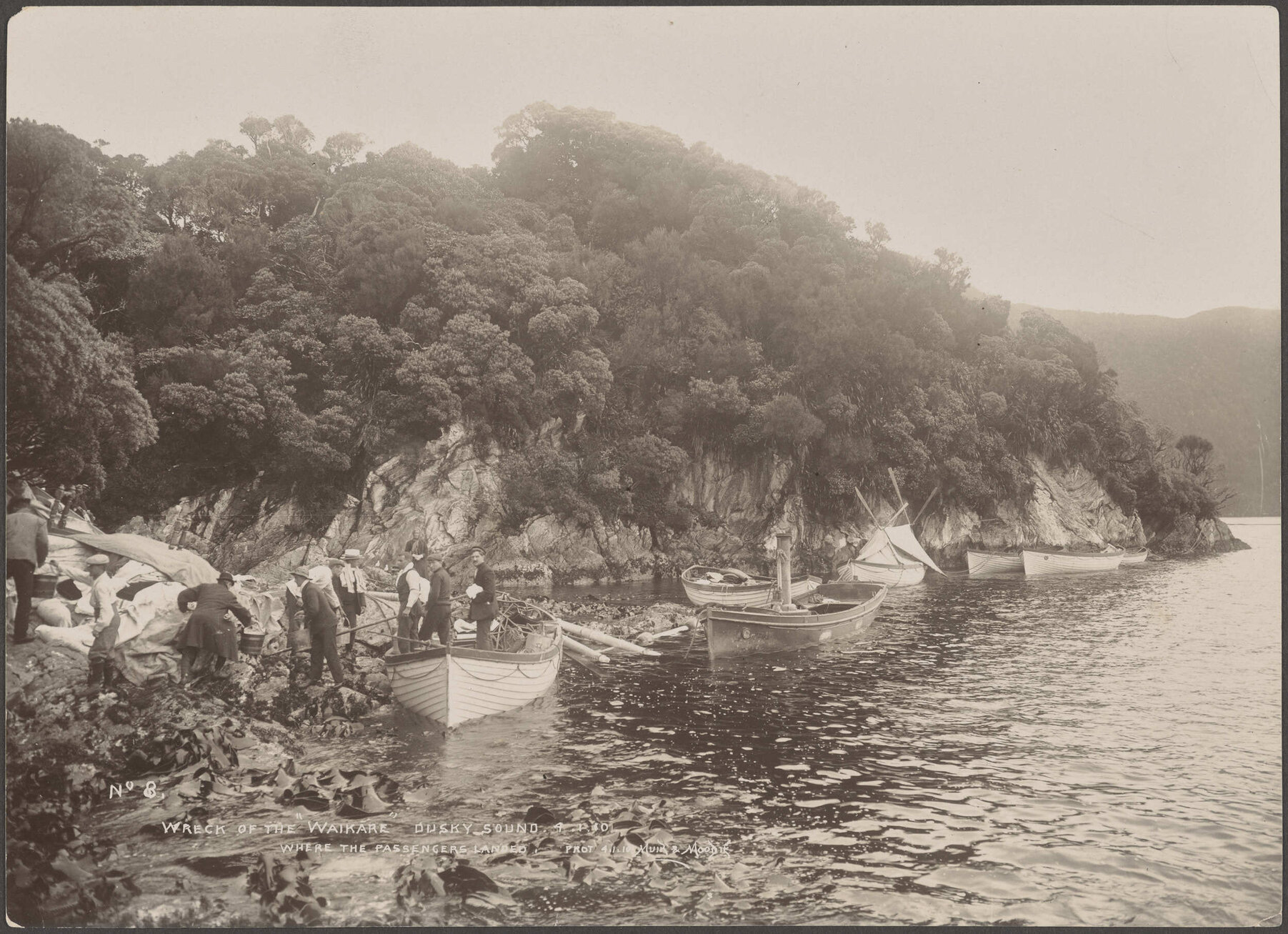 Wreck of the "Waikare", Dusky Sound: Where the passengers landed