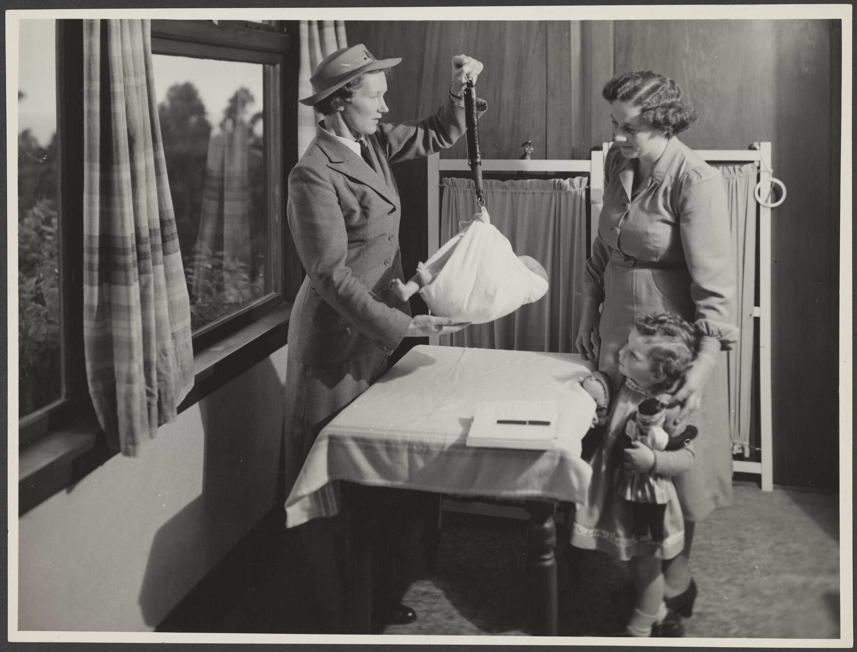 Baby being weighed during Plunket home visit