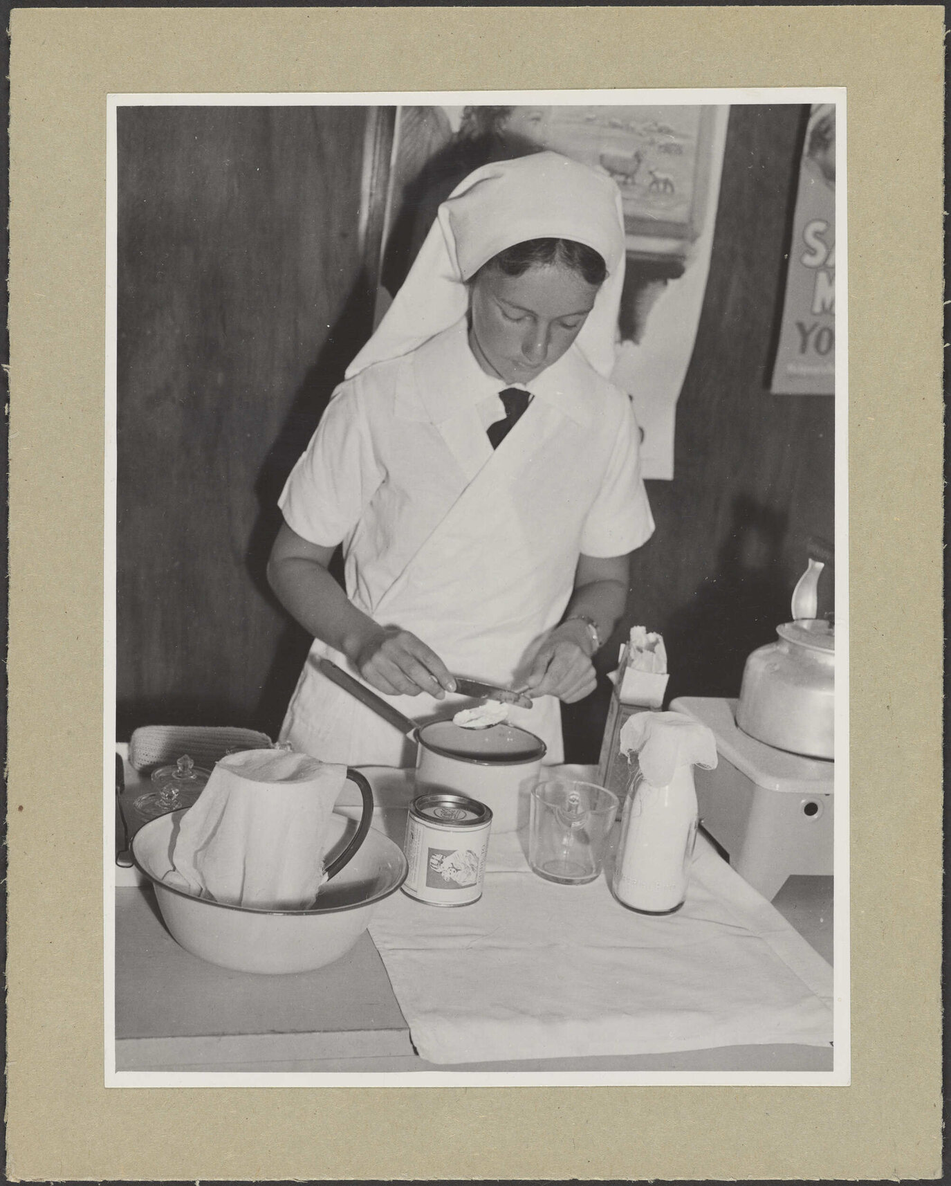 Nurse preparing baby formula [?]