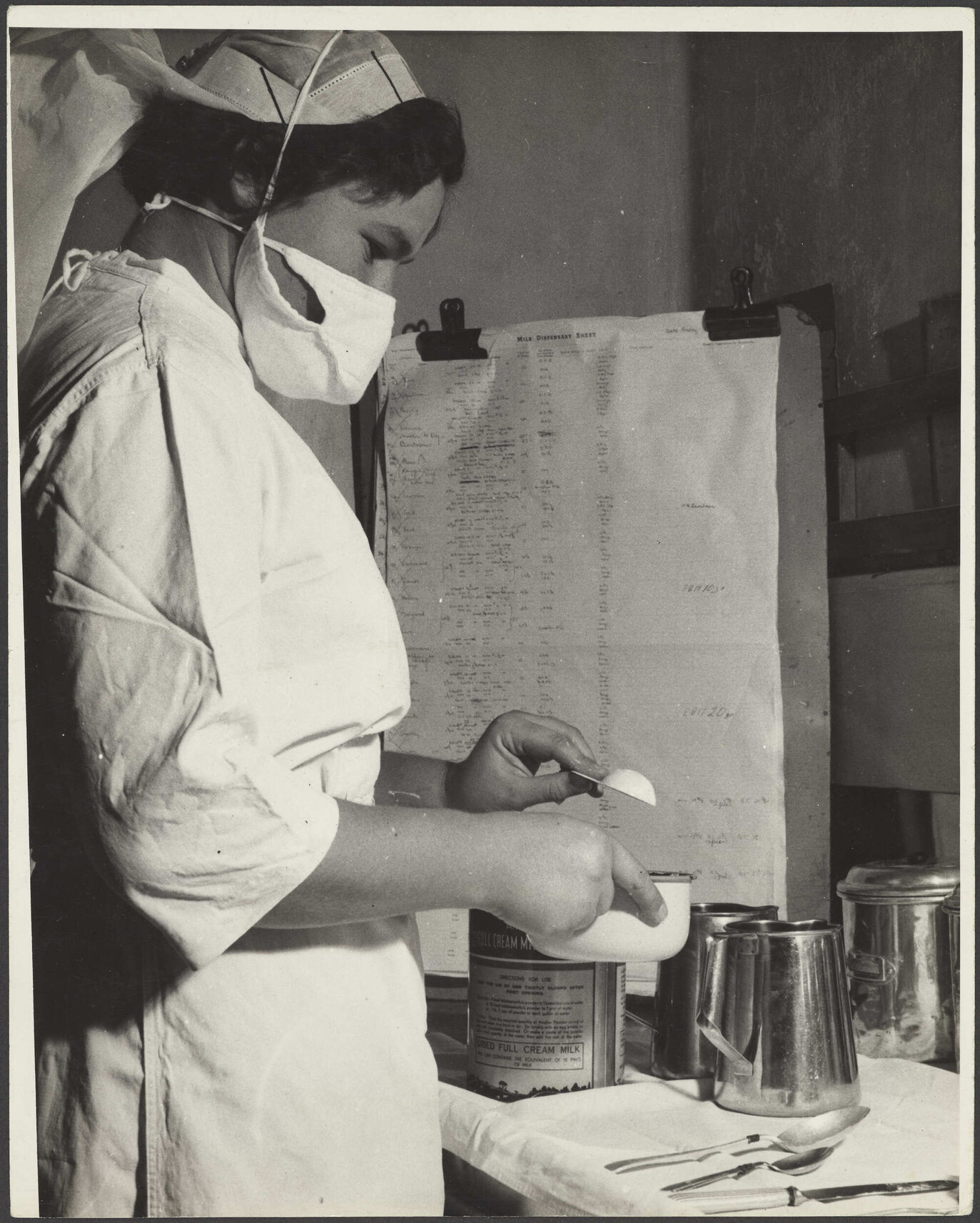 Nurse preparing baby food