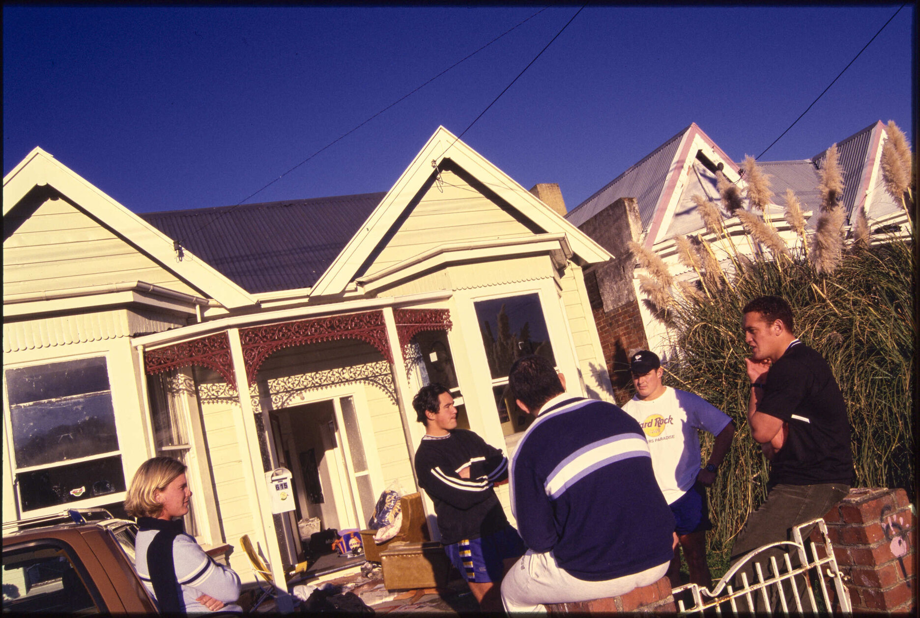 Students in front of flats on Castle Street