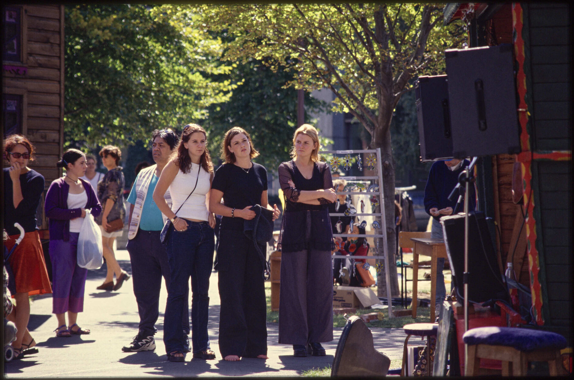 Students near Union Building and lawn