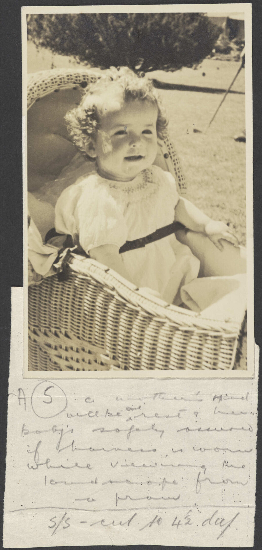 Margaret Helen Parkinson, age 11 months, in a pram