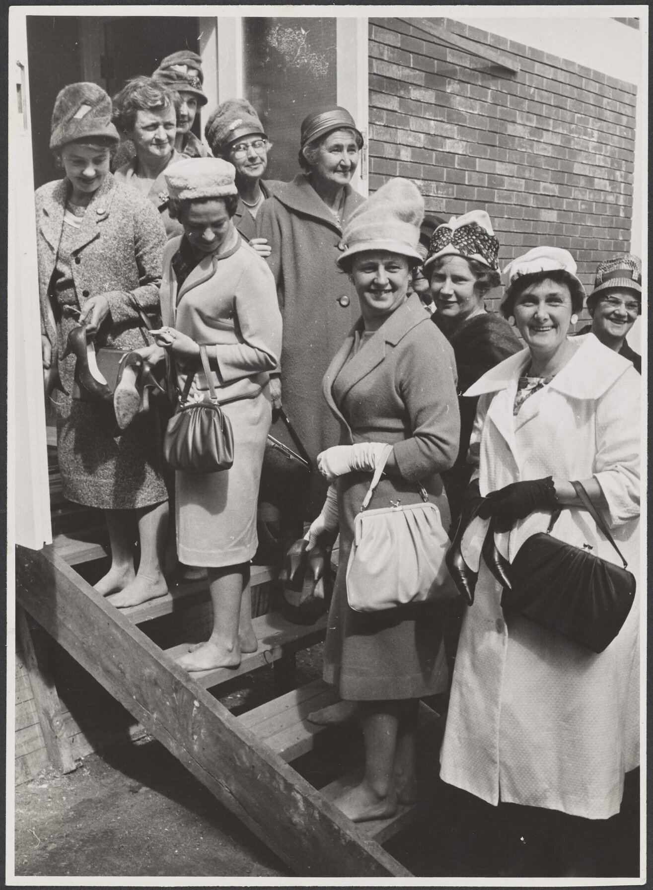 Women entering Pettit House, the new nurses' home at the Karitane Hospital at Mt Albert