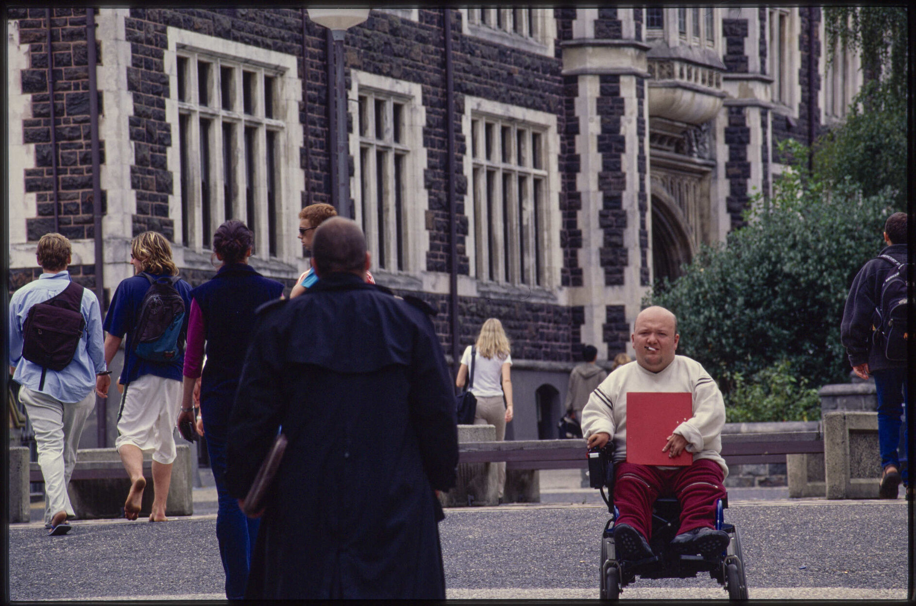People on Union Street Bridge, University Campus