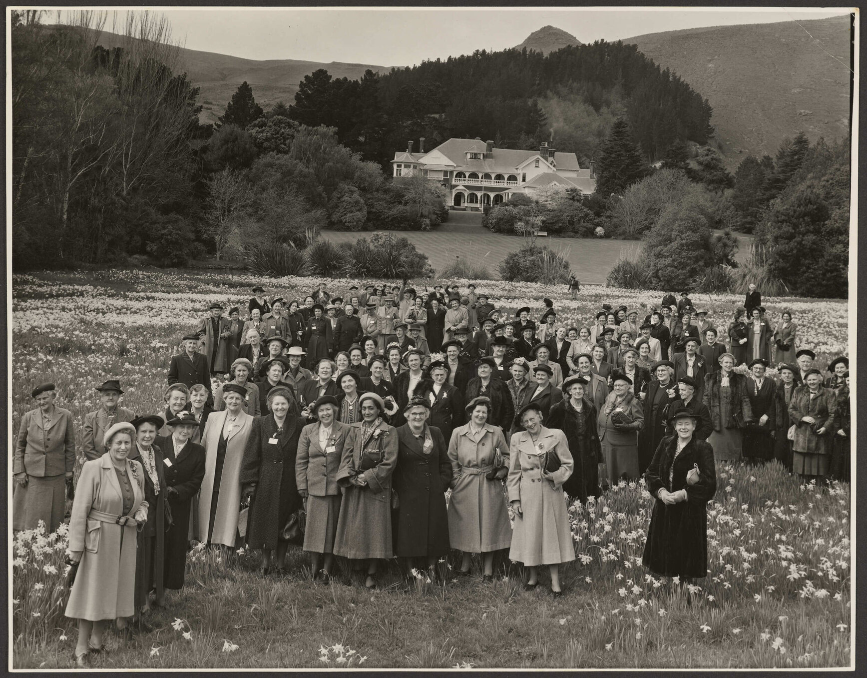 Women's Division of Federated Farmers members in a field of daffodils at Otahuna, Tai Tapu