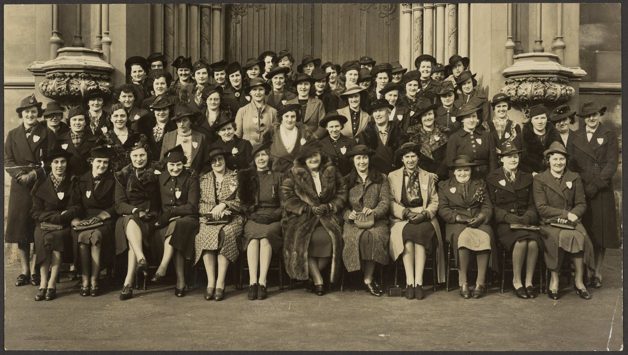 Members of the Women's Division of Federated Farmers in front of First Church, Dunedin