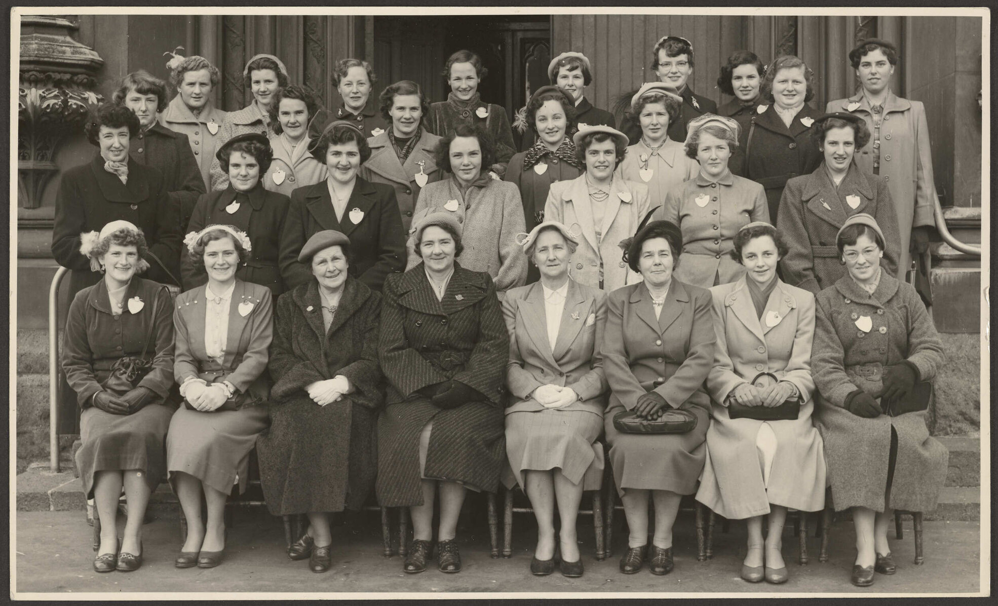 Members of the Women's Division of Federated Farmers in front of First Church, Dunedin
