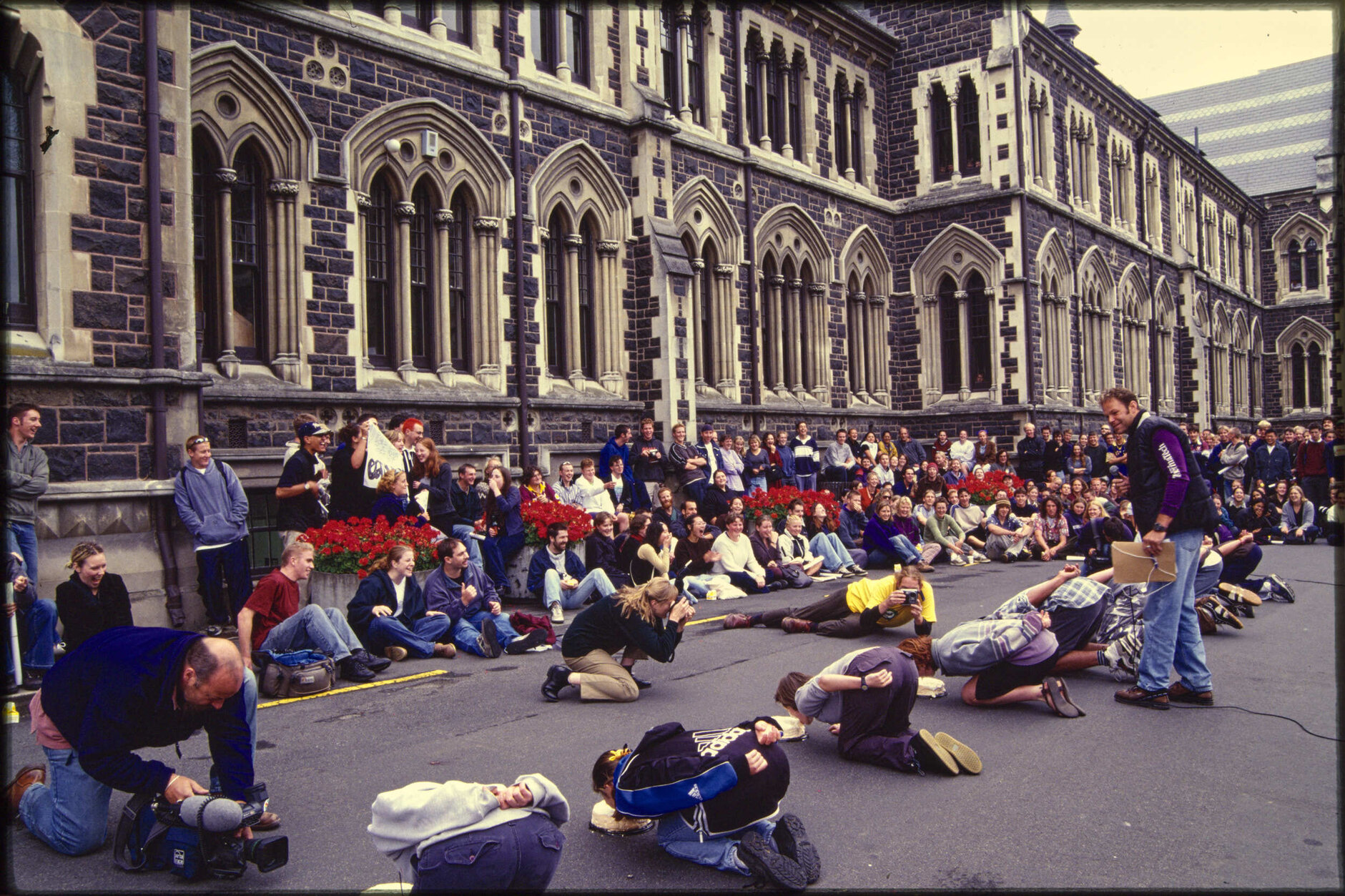 Pavlova eating contest in front of Registry Building