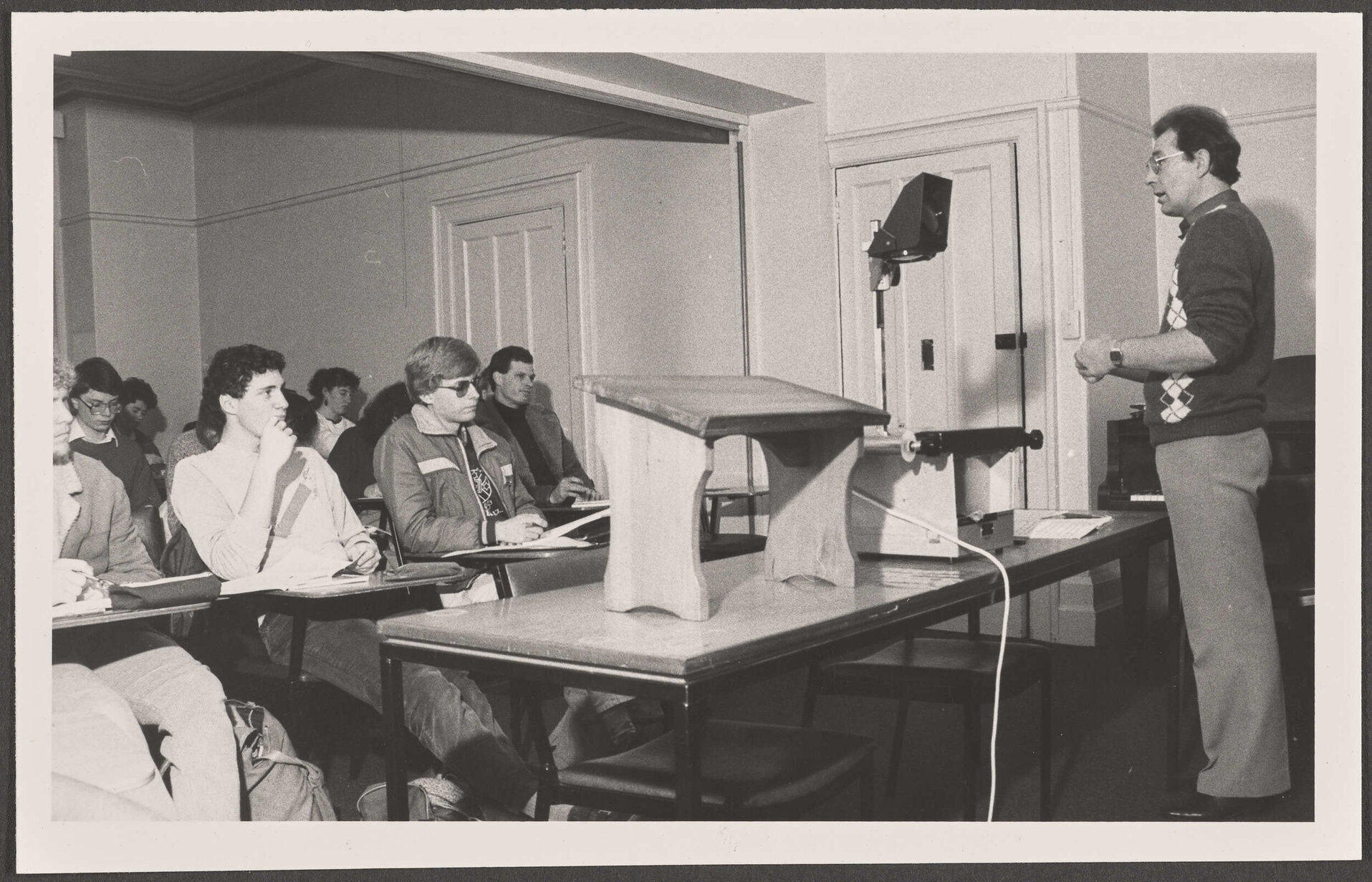 John Drummond lecturing in Sale/Black House