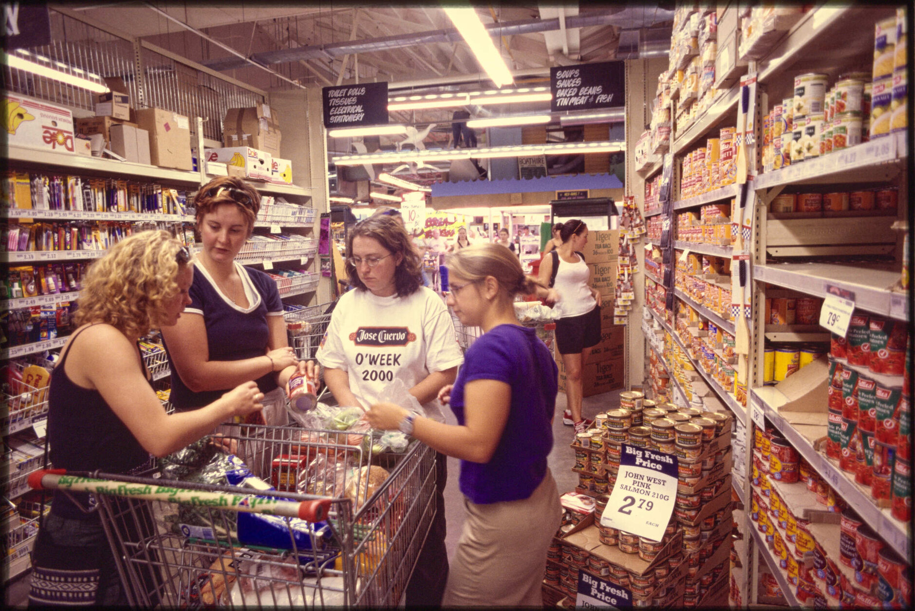 Students in Big Fresh supermarket, Dunedin