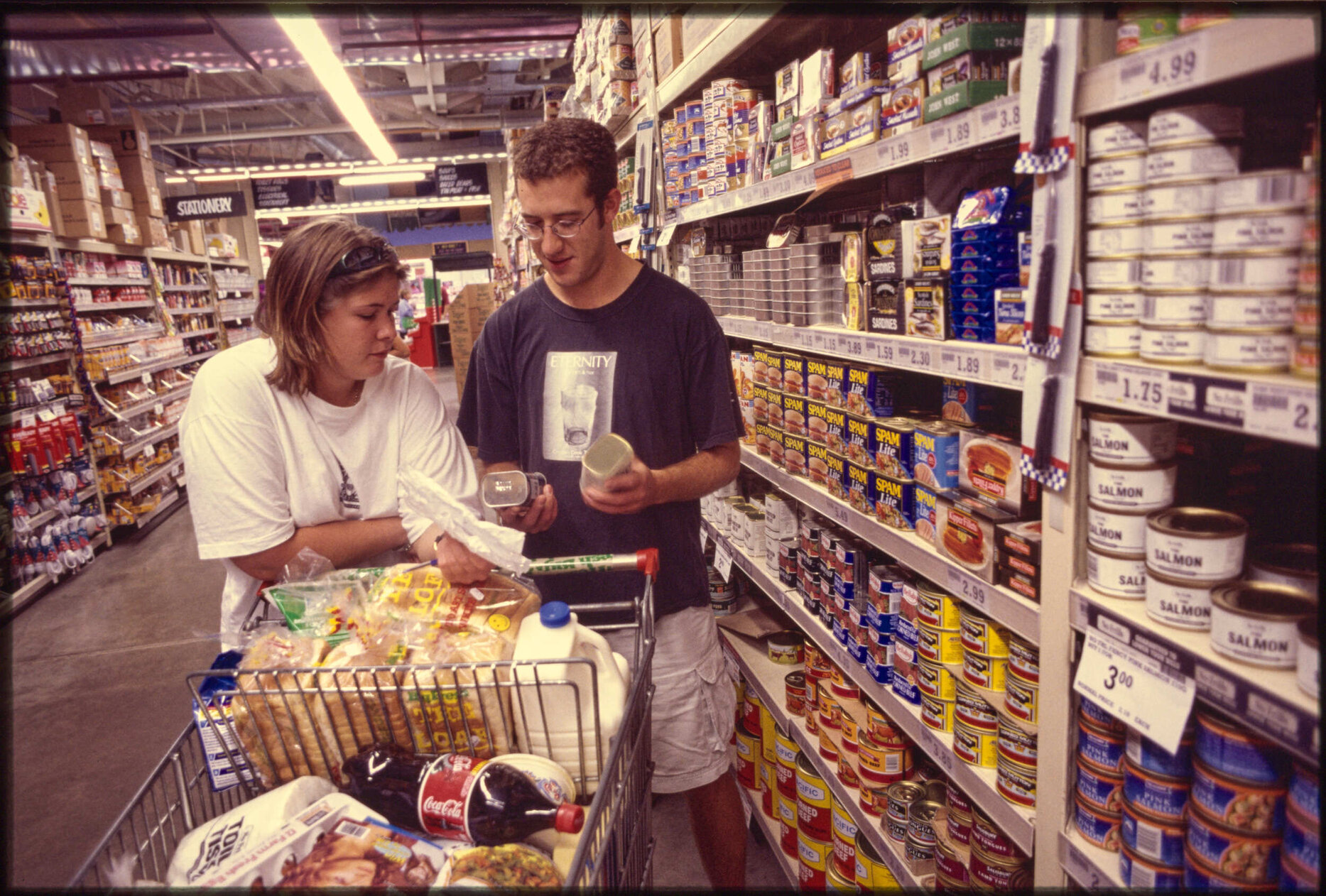 Students in Big Fresh supermarket, Dunedin