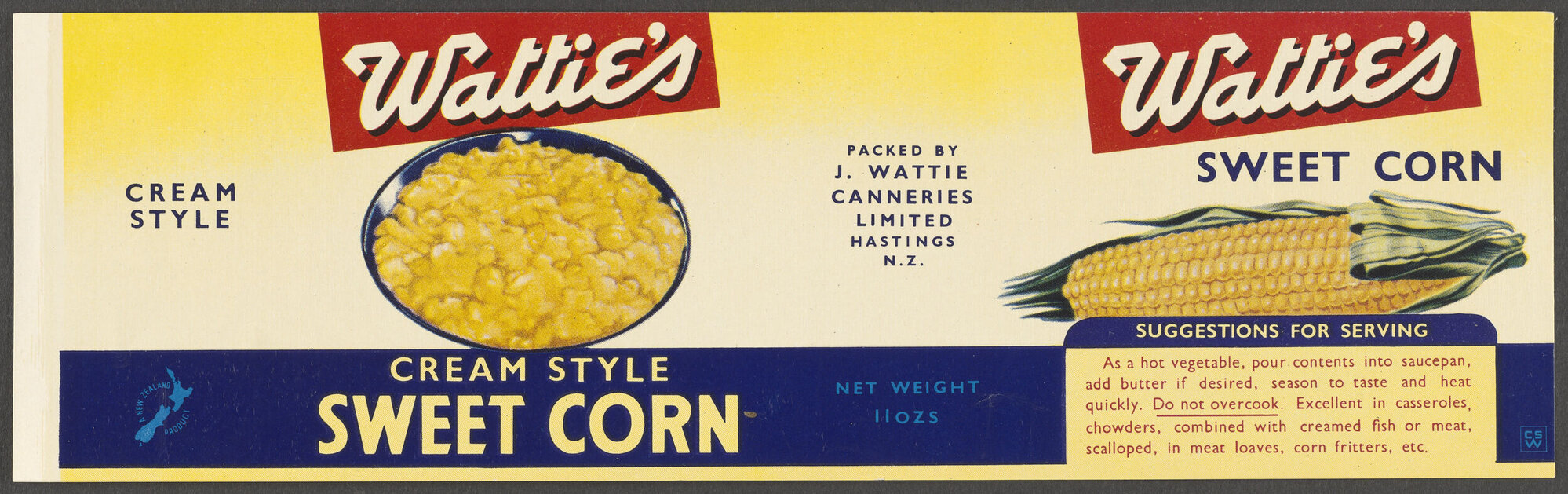 "Wattie's Cream Style Sweet Corn"