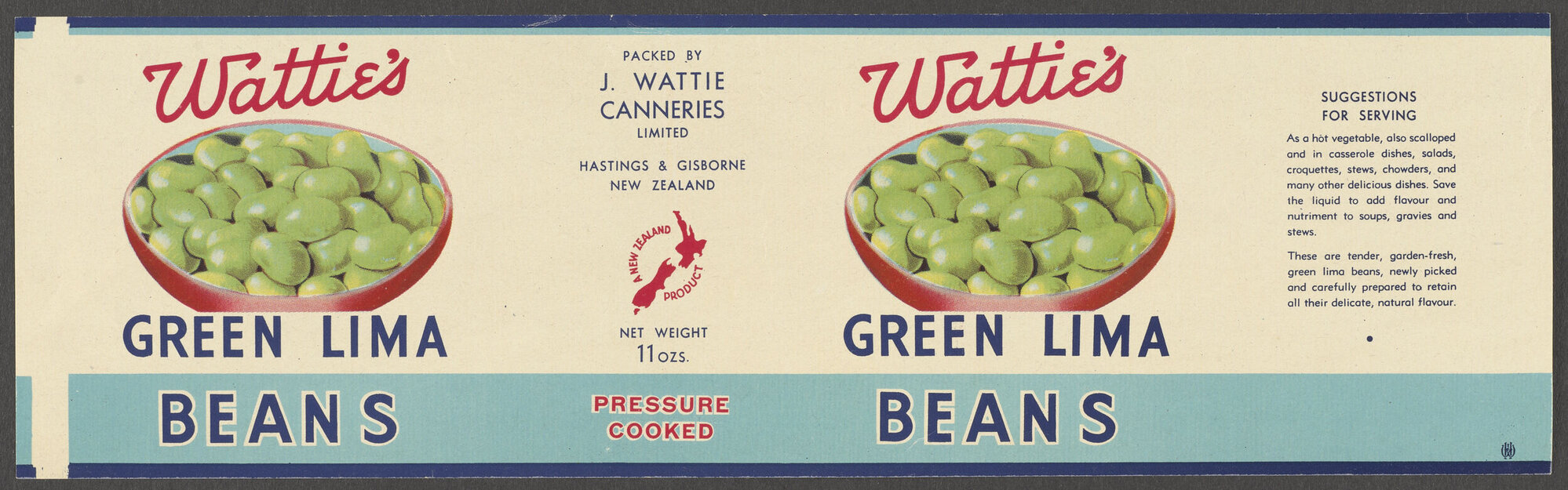 "Wattie's Green Lima Beans"