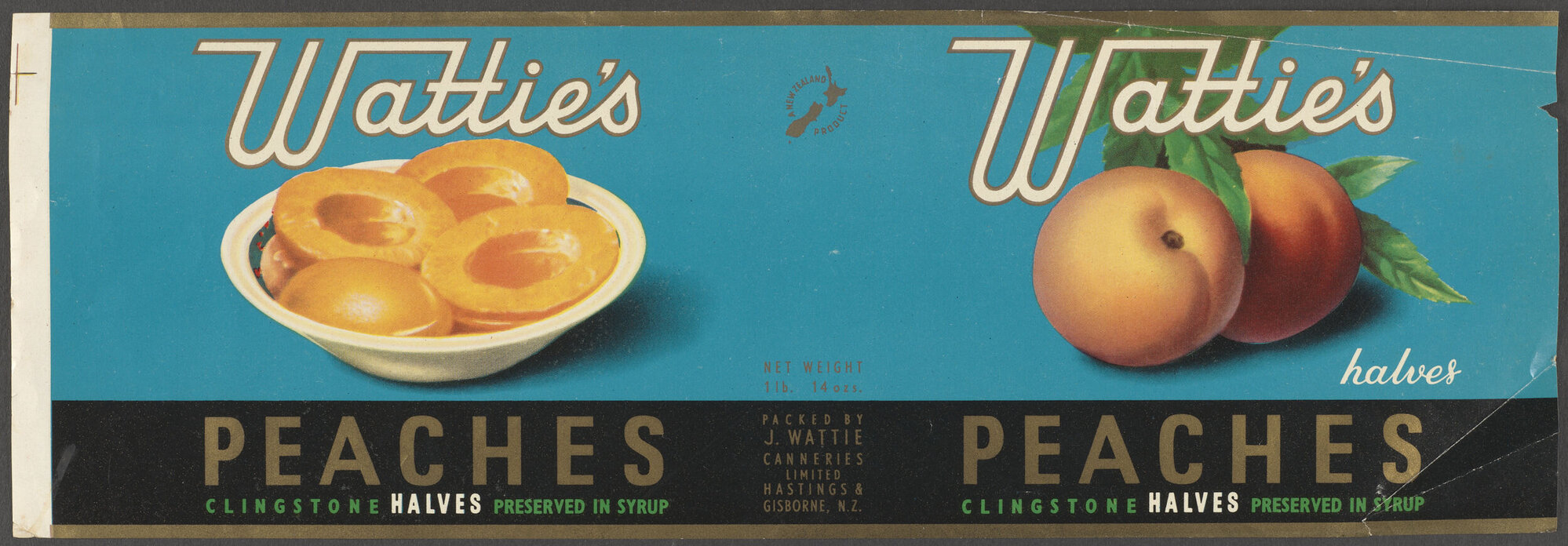 "Wattie's Peaches Clingstone Halves Preserved In Syrup"