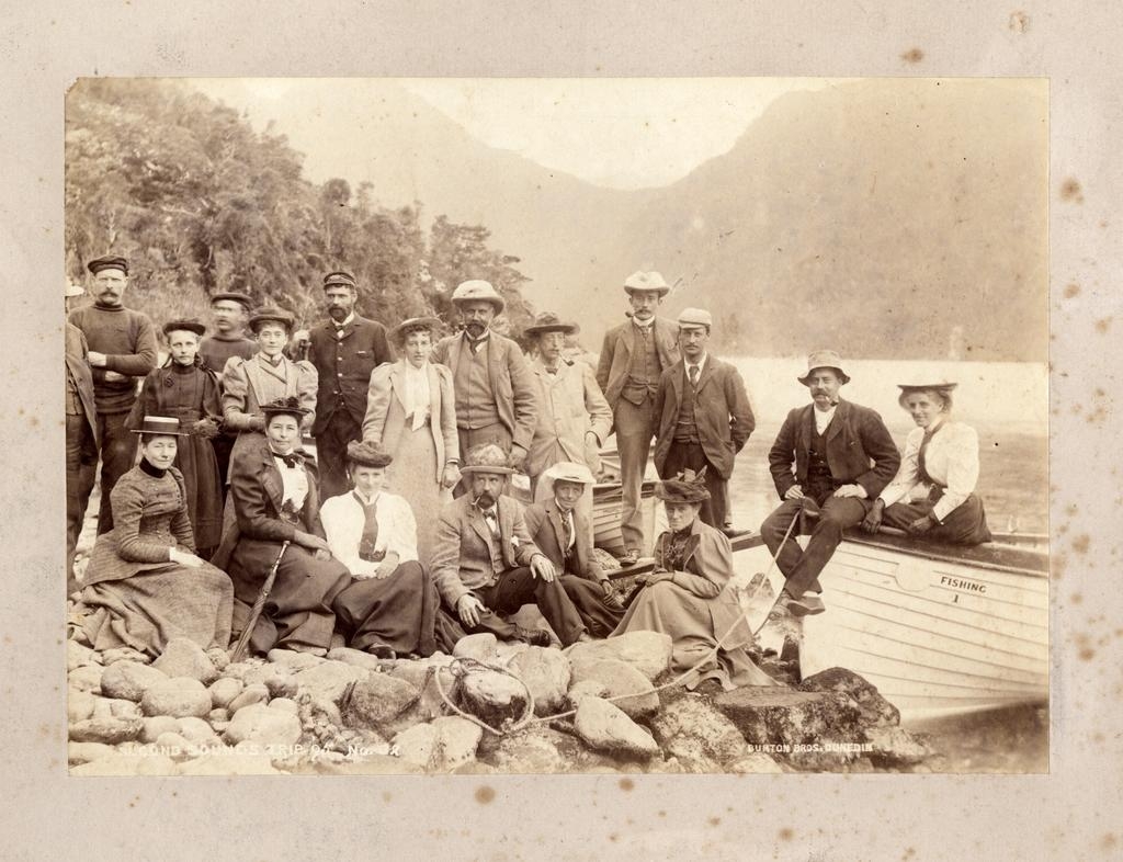 Group ashore during 'Second Sounds Trip', West Coast