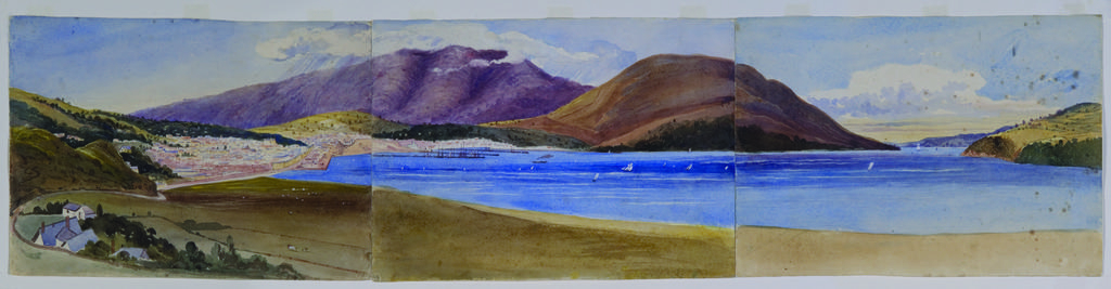 Dunedin City, Otago, New Zealand. South. Looking north. Looking down the harbour