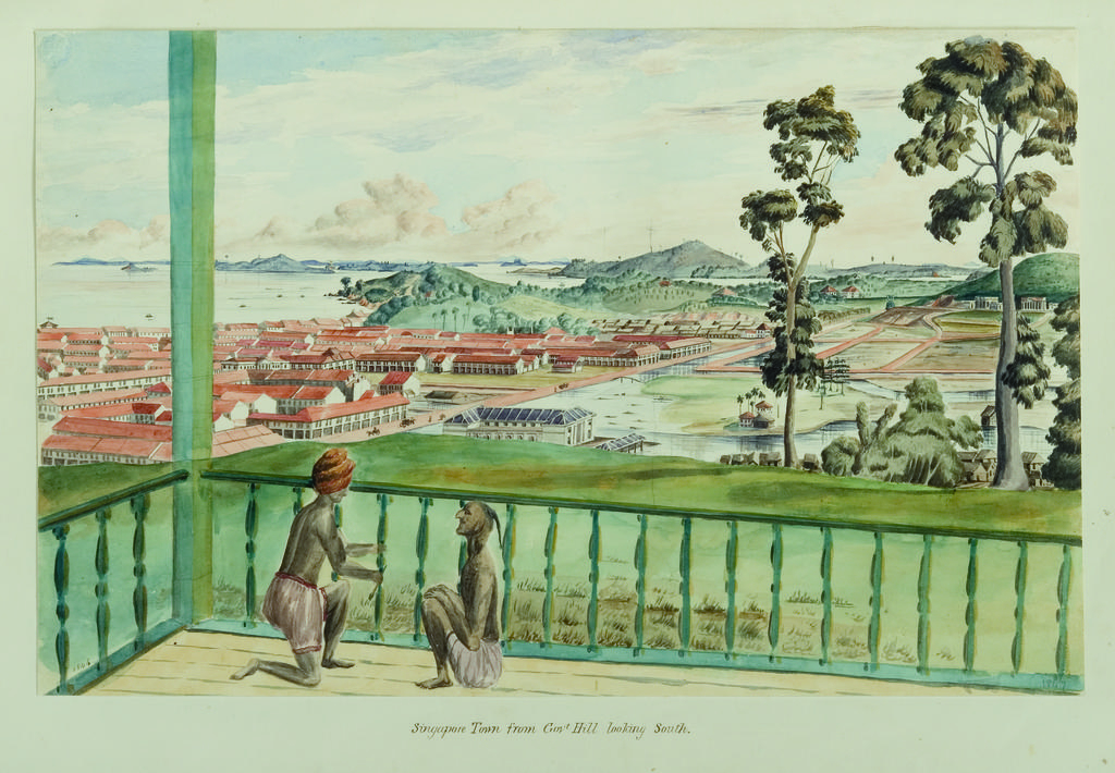 Singapore town from the Government Hill looking south