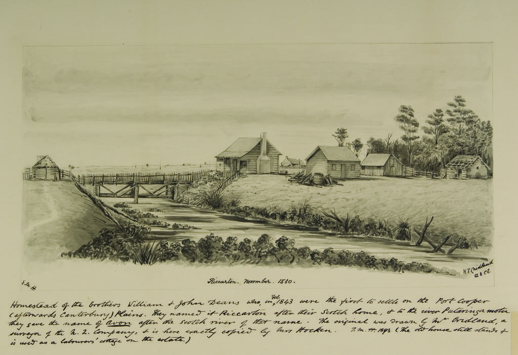 Riccarton, November 1850. H.T. Cridland A. &amp; C.E. E.M.H. [Copied by E.M. Hocken after H.T. Cridland]