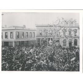 Crowd gathering at Octagon