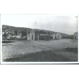 Postcard of Water Street and line to the mine