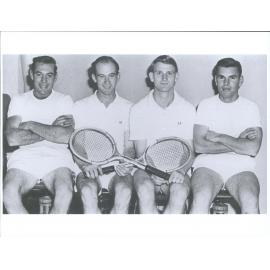Winner of Otago Lawn Tennis Association Competition. Left to right: J. B. Cosgriff, B. A. Foster, P. Downie, W. T. Cosgriff Abse