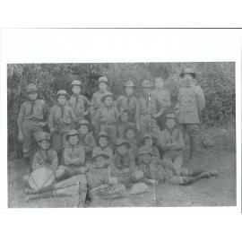 Kaikorai or Roslyn scouts. Scout leader - Edward Millin who came to New Zealand on the "James Nicol Flemming" in 1874 (aged a few months)