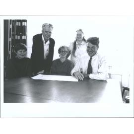 Michael Wooliscroft University Librarian;  Lesley Du Ve, Systems Librarian;  Rosemary Hudson, Deputy University Librarian;  Davi