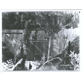 Mangaka(w)hia Watershed, above twin bridges  "A dam. The use of a dam is common for the purpose of driving logs down a small cre