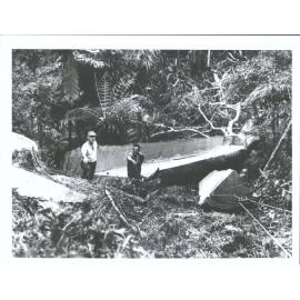 "The first flitch being hauled up by Ben Maceys bulldozers winch,  shows purchase block on nose of log."
