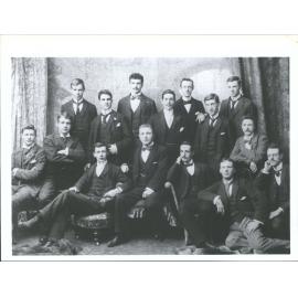 Executive 1898   "First Row; W. D. Stewart, J. B. MacDonald. L. Thompson, O. G. Adams, (Hon. Treas)F.S.T. Little, W. E. Gibson,