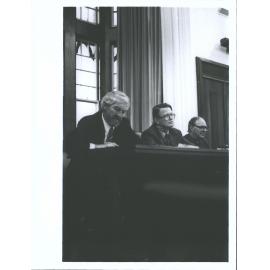 Senate Meeting Alan Musgrave, Sir Robin Irvine, Douglas Girvan (Registrar)