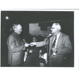 Opening of Arnold Perry Room  John Gwynne presents  keys to John Howells