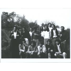 The Cooks Taverner's Social Cricket Team  Mid Winter cricket practice:    Standing (left to right) Dave Galler, Paddy Ramsford (