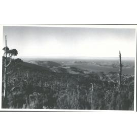 Mt Cargill. Taken from below Second ridge looking toward Otakou, Harington Point & Taiaroa Head. Pt. Chalmers at extreme right