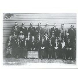 School Re-union  Front row Mrs Hutlinson Dave Cairns,