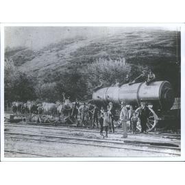 Unloading Dredge  Anchored at the Lawrence Railhead