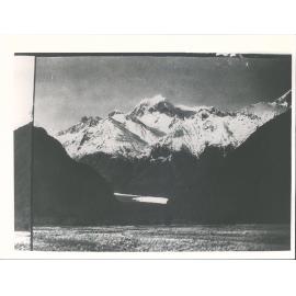 Fox Glacier, and Mt Tasman from Cook River Flats
