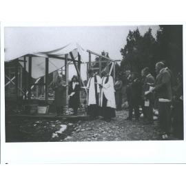 Waiho St James Church  From left: Lord & Lady Bledisloe, Rev (later Bishop) A. K. Warren, Rev. H. J. W. Knight,  Peter Graham