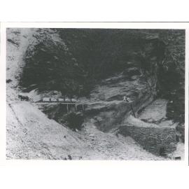 Premier mine, Macetown, Otago-trucks emptying at Paddock.