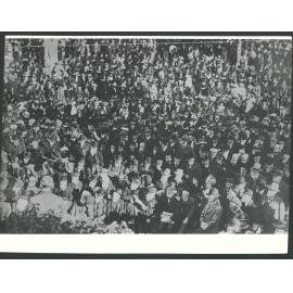 Large crowd of early miners at celebrations